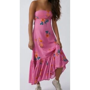 Free People‎ Grapefruit Rosie Posie Midi Dress Size Medium
